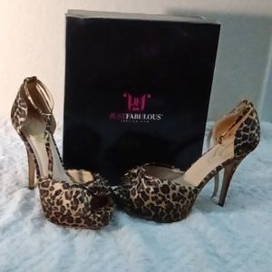 Silk leopard heels